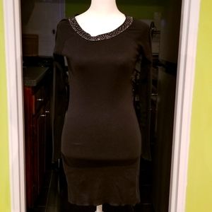 NWOT Long Sleeve Dress With Rhinestone Collar